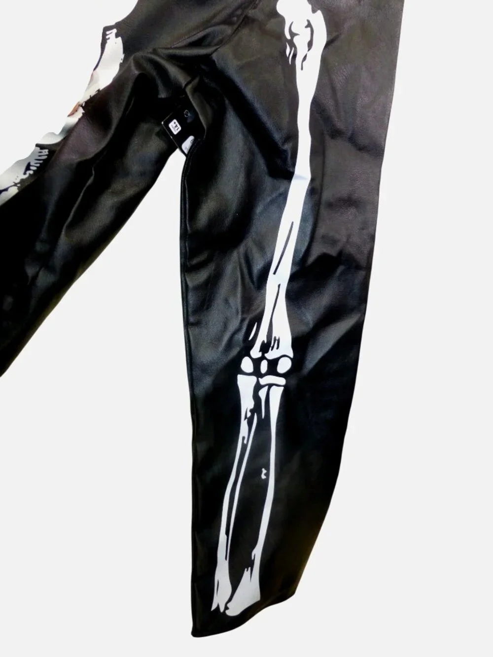 Spirit Halloween Skeleton Faux Leather Jacket With Ribcage & Bone Print -Youth L - Picture 10 of 14